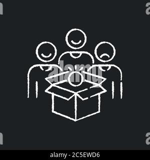 Pilot production chalk white icon on black background Stock Vector