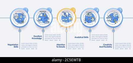 Corporate lawyer skills vector infographic template Stock Vector