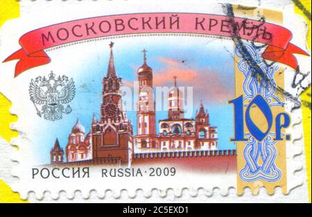 RUSSIA - CIRCA 2009: stamp printed by Russia, shows Moscow Kremlin, circa 2009. Stock Photo