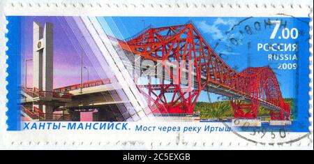 RUSSIA - CIRCA 2009: stamp printed by Russia, shows bridge, circa 2009. Stock Photo