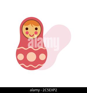 Tumbler doll on white background. Elements for Childrens Day. Stock Vector illustration. Stock Vector