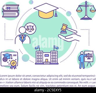 Law school concept icon with text Stock Vector