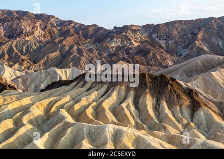 Eroded rocks at Zabriskie Point in Death Valley, California Stock Photo