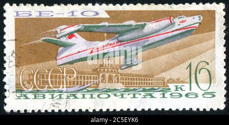 RUSSIA - CIRCA 1965: stamp printed by Russia, shows plane, circa 1965. Stock Photo