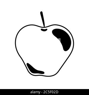Tasty apple icon in trendy flat style isolated. Vector Stock Vector