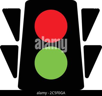 Traffic Light Flat Design Transportation Control Vector Illustration Stock Vector