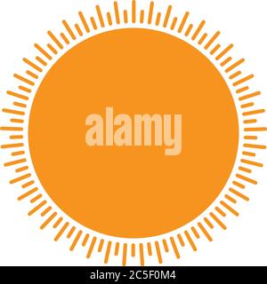 Sunrise Icon Orange Sun Design With Rays Vector Illustration Stock Vector