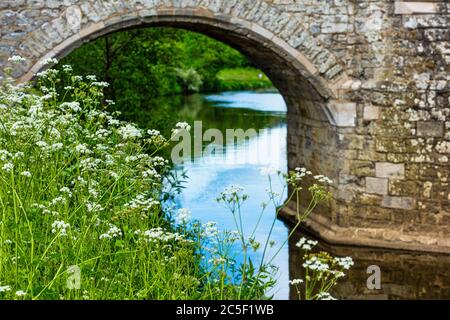 Teston Bridge crossing the River Medway between Maidstone and Wateringbury in Kent, England Stock Photo