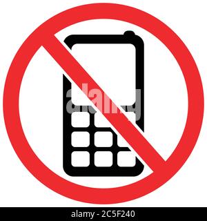 Forbidden Phone Use Sign No Smartphone Icon Vector illustration Stock Vector