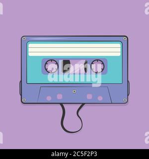 Retro cassette tape magnetic audio compact isolated music icon vector illustration Stock Vector