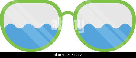 Sun Glasses Summer Vibes Waves Illustration Flat Design Stock Vector