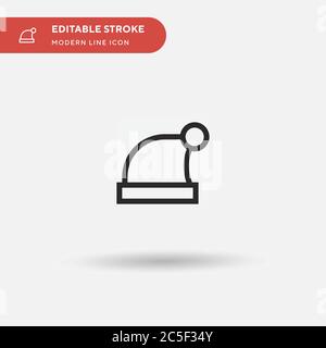 Christmas Hat Simple vector icon. Illustration symbol design template for web mobile UI element. Perfect color modern pictogram on editable stroke. Christmas Hat icons for your business project Stock Vector