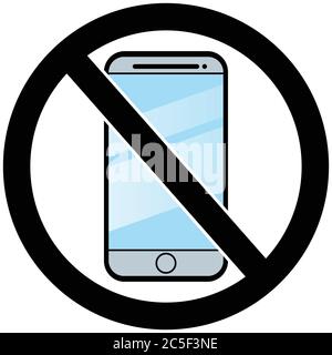 Forbidden Phone Use Sign No Smartphone Icon Vector illustration Stock Vector