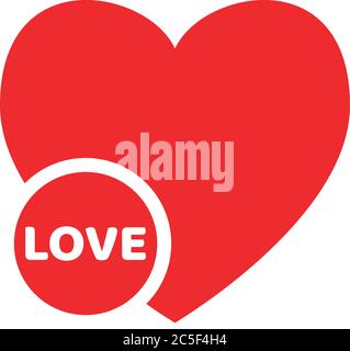 Heart shape icon love text red valentines day symbol vector illustration Stock Vector