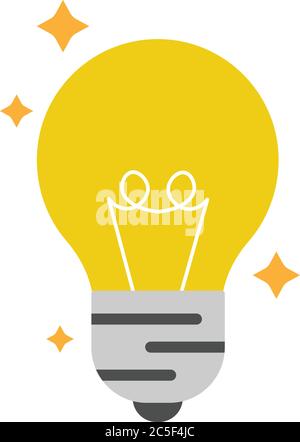 Yellow Light Bulb Icon Creative Idea Solution Symbol Vector Illustration Stock Vector
