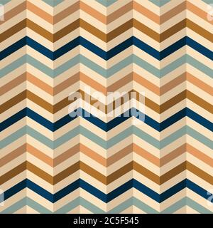 zigzag pattern in retro colors, seamless vector background Stock Vector
