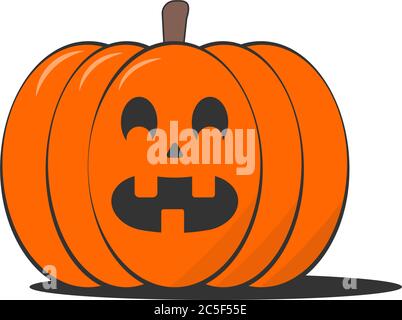 Halloween pumpkin character orange icon isolated vector illustration Stock Vector