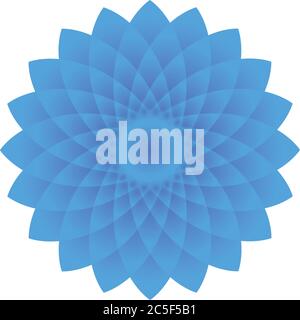 Mandala Blue 3D Flower Shape Circle Art Illustration Vector Stock Vector