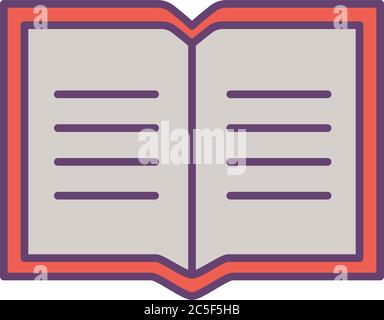 open book line and fill style icon design, Education literature and ...