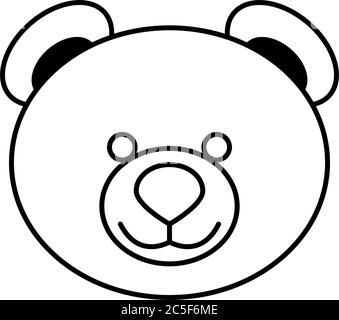 Teddy Bear Head Icon Colouring book Cute Cartoon Character Vector Illustration Stock Vector