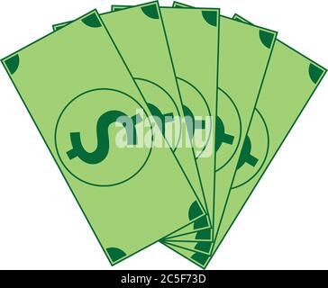 Cash Dollar Bills Symbol Money Currency Icon Vector Illustration Stock Vector