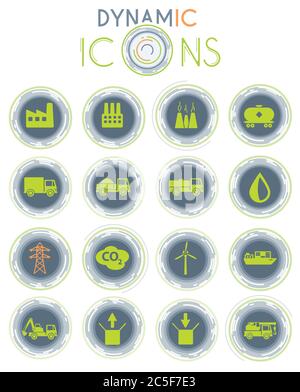 Industrial dynamic icons Stock Vector