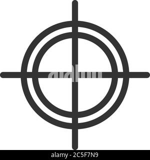 Black target mark icon archer sports game  symbol aim strategy goal illustration Stock Vector