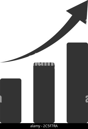 Arrow Up Sign Vector Financial Profit Illustration Making Money Chart Isolated On White Background Stock Vector