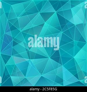Abstract geometric background with triangular polygons - low poly. Vector illustration. Turquoise. Stock Vector