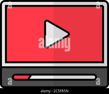 Media stream play button icon isolated vector illustration multimedia movie and audio symbol for mobile app or web UI Stock Vector