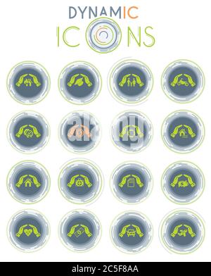 insurance hand dynamic icons Stock Vector
