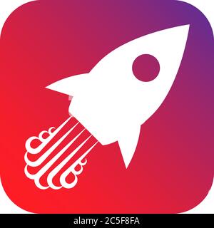 Rocket icon vector illustration spaceship  isolated on white background Stock Vector