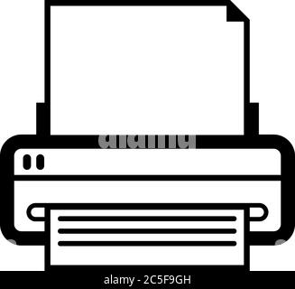 Printer or fax black icon isolated vector illustration for app graphic and web design Stock Vector