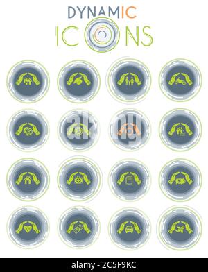 insurance hand dynamic icons Stock Vector