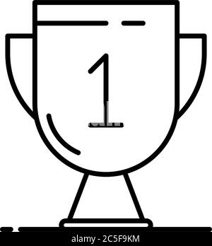 Trophy cup champion award icon black isolated vector illustration design winner podium award Stock Vector
