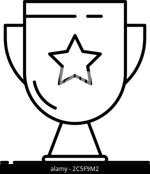 Trophy cup champion award isolated icon black isolated vector illustration design winner podium award Stock Vector