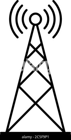 Antenna icon vector illustration broadcasting communication tower Stock Vector