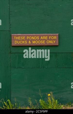 Posted Sign at Chena Hot Springs Resort in Fairbanks, Alaska Stock Photo