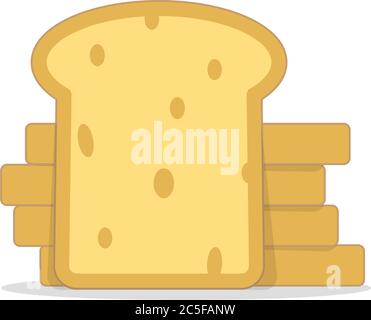 Bread sliced fresh toast wheat bakery icon vector isolated on white background Stock Vector