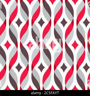 Design elements - colorful waves and diamonds. Seamless background. Vector illustration. Stock Vector