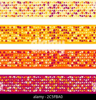 Colorful patterned borders with mixed small spots. Seamless vector background Stock Vector