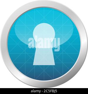 Keyhole Lock Shield Icon Password Web Security Light Blue Shiny Circle Button Vector Illustration Stock Vector