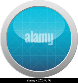 Blue circle empty frame with shiny glossy light vector button illustration isolated on white background Stock Vector