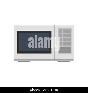 Microwave oven kitchen on white background. Kitchen appliance isolated electric element icon. Vector illustration EPS 10. Stock Vector