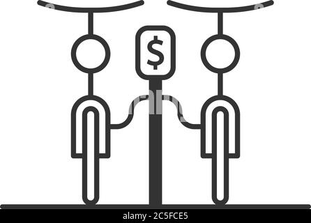 Bicycle rental station icon shared ecological urban transportation illustration vector isolated on white background Stock Vector