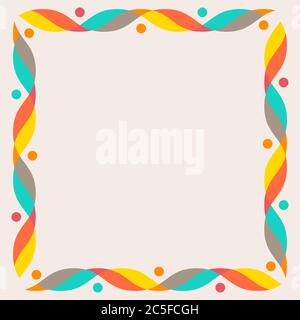 Design elements - colorful waves and dots. Vector frame  illustration. Stock Vector