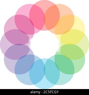 Color wheel isolated circle on white background vector illustration Stock Vector