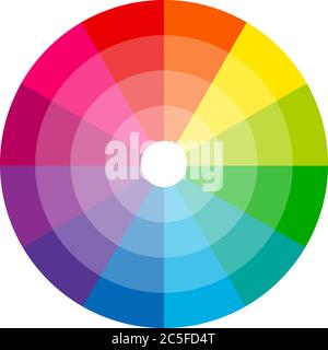 Color wheel isolated circle on white background vector illustration Stock Vector