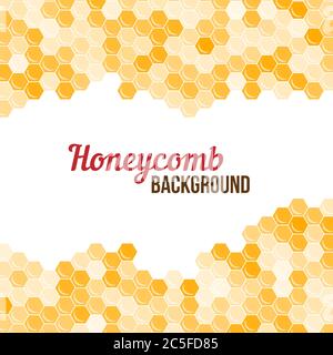 Orange honeycomb background. Abstract geometric vector illustration. Stock Vector