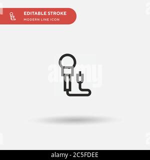 Mic Simple vector icon. Illustration symbol design template for web mobile UI element. Perfect color modern pictogram on editable stroke. Mic icons for your business project Stock Vector